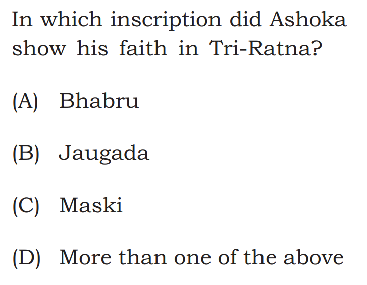 PYQ_360's tweet image. Comment your answer👇
In which inscription did Ashoka show his faith in 
Tri-Ratna?
#𝐔𝐏𝐒𝐂 #UPSCPreparation #𝐔𝐏𝐒𝐂𝐏𝐫𝐞𝐥𝐢𝐦𝐬𝟐𝟎𝟐𝟔 #BPSC #SSC