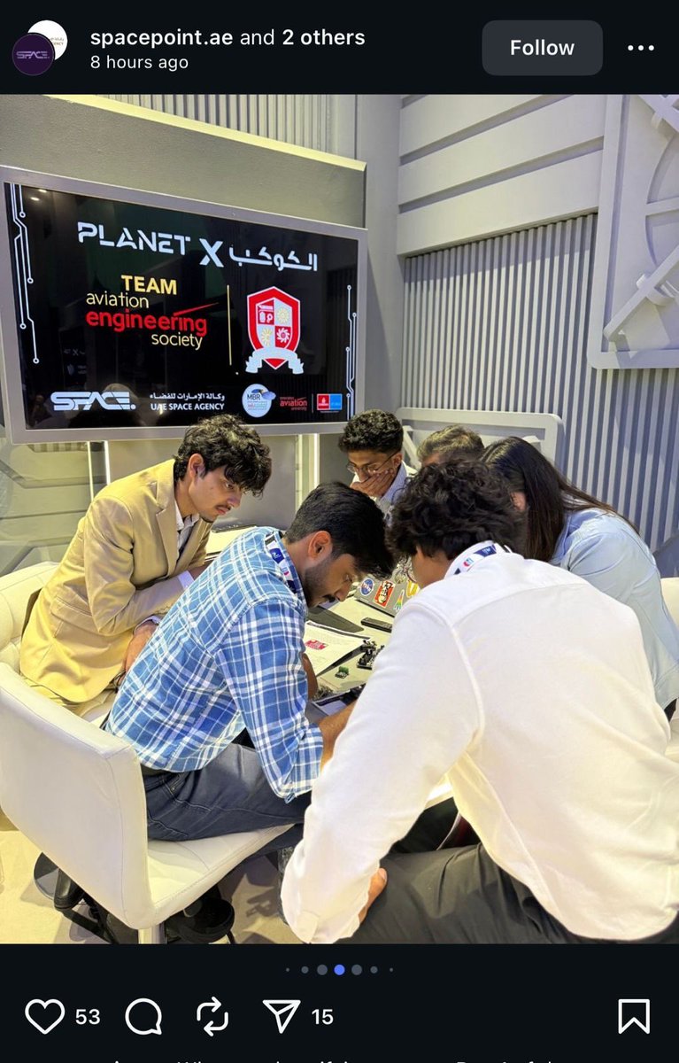 HZBehtash's tweet photo. Our ⁦@EAUDubai⁩ students are giving it their all at the #PlanetX Lander Challenge finals. 🚀
Proud of their #teamwork, #creativity, and #engineering mindset.
The future of #aerospace is bright. ✨

#EAU #PlanetX #UAEspace #DubaiAirshow2025 https://t.co/CfXU8JCqOo