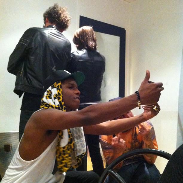 Daft_Wub's tweet photo. A$AP Rocky, A$AP Yams, &amp; Chace Infinite with Daft Punk back in 2012 https://t.co/Wj1ABZOBze