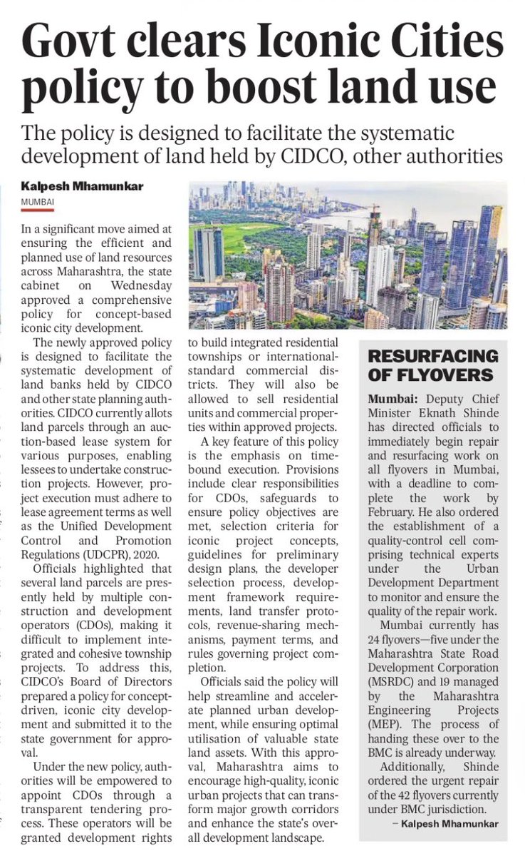 omahuja's tweet image. Maharashtra takes urban growth higher! Iconic Cities policy unlocks new opportunities for integrated townships and high-quality mixed-use projects, making cityscapes smarter, greener, &amp;amp; investment-ready. Big leap for land use and real estate! #Mumbai #LandDevelopment #RealEstate