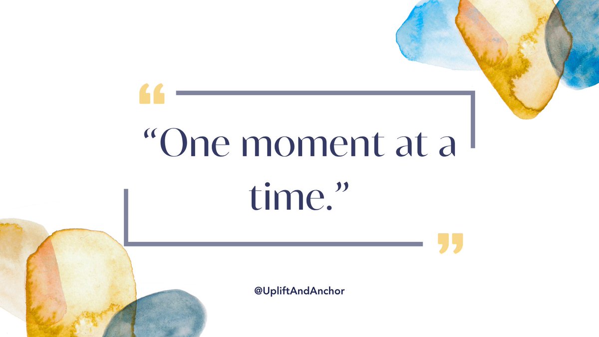 upliftandanchor's tweet image. One moment at a time. That’s enough. ✨ 
#presentmoment #gentleprogress #mindset #selfcaretips #upliftandanchor #mentalhealth #calm #positivevibes #positivity #breathe