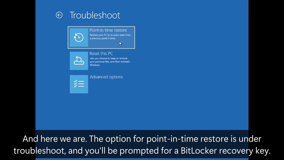 Windows 11 특정 시점 복원 기능 설명: 이 기능은 24시간마다 자동으로 스냅샷을 생성하여 72시간 동안 보관합니다. 심각한 시스템 장애 발생 시 WinRE 환경을 사용하여 신속하게 복원할 수 있습니다. 이