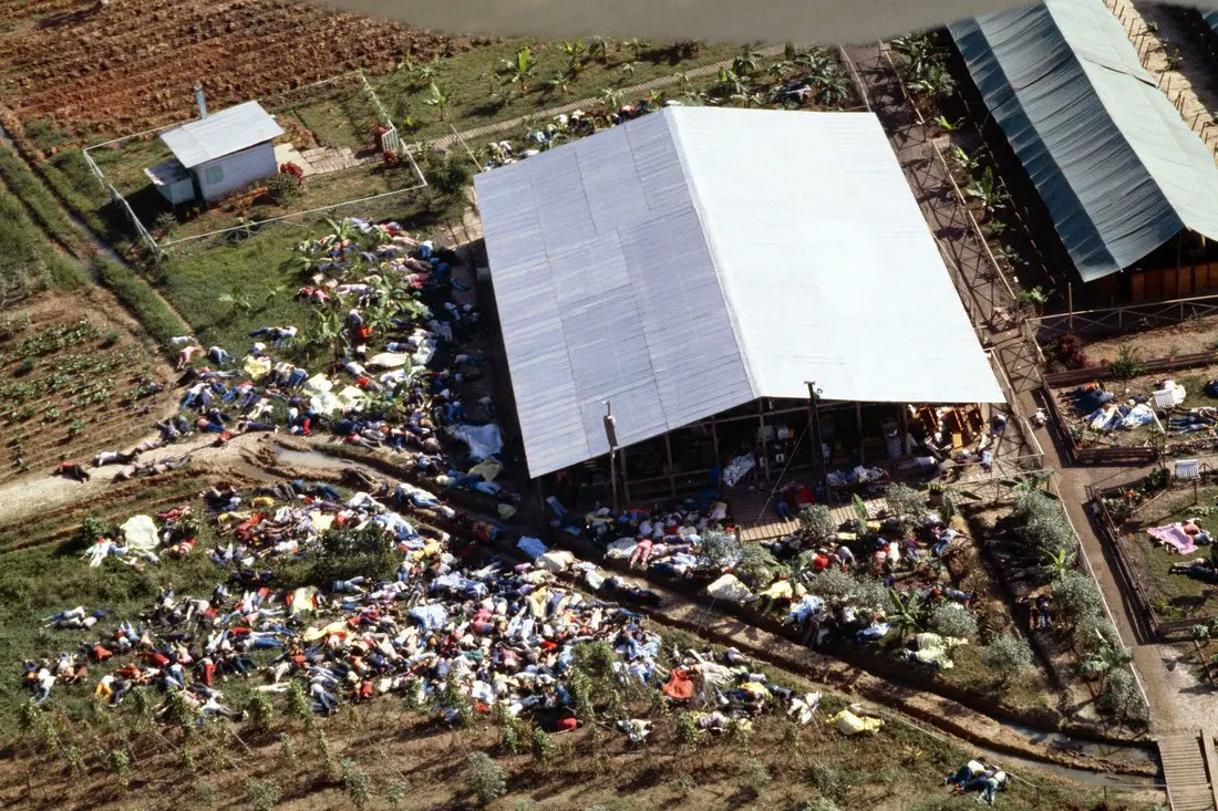 wp3c's tweet image. November 18, 1978, in Jonestown, Guyana — religious fanaticism under its leader Jim Jones led 918 people to take their own lives.