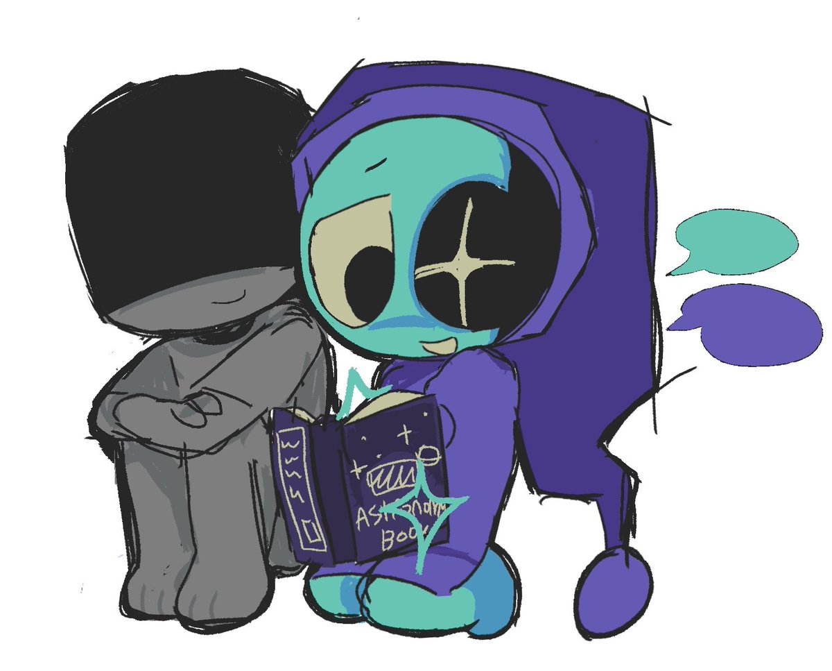 ATLVGYuri's tweet image. &quot;Hello, can you draw Astro, reading astronomy book with a Gardenview visitor?&quot; -&amp;gt; cute