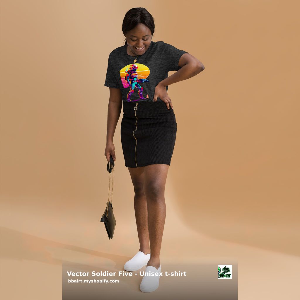 thebbairt's tweet photo. Unleash your inner hero with the Vector Soldier Five tee from the Vector Realms Collection at BBairt! Crafted for comfort and style, our t-shirt is a must-have for any fantasy aficionado. Get yours today for $20.99. 🌟💫 #FantasyMerchandise #SciFi #FlatVector https://t.co/8buLWSN1cn