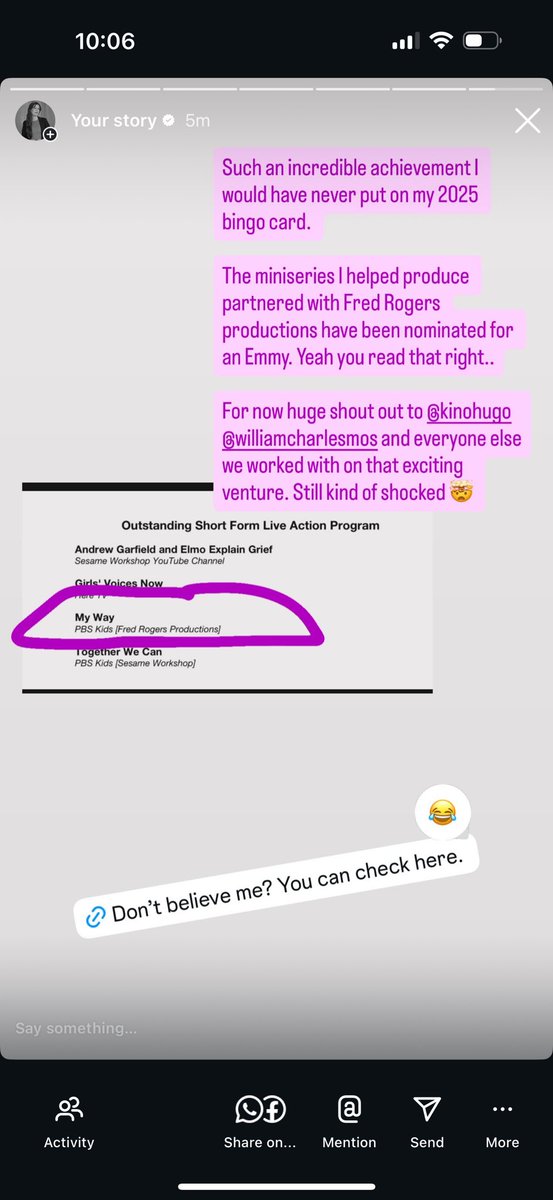 Wow! The miniseries I coproduced for PBS kids has just been nominated for an Emmy.  

theemmys.tv/wp-content/upl…