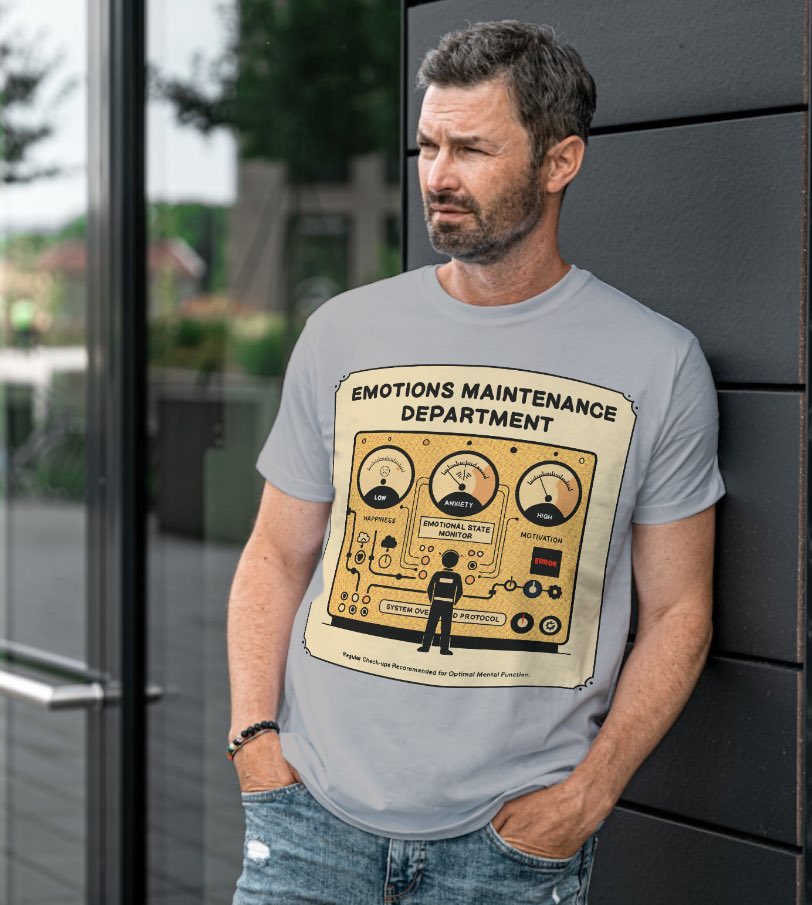 PopStudio85's tweet photo. My emotions every Monday:
Happiness: 20%
Anxiety: 87%
Motivation: system failure ⚙️😂

New retro-comic drop in my Redbubble shop — 
link to buy 👉 https://t.co/XgrEejUk6a

#MentalHealthHumor #ComicArt #RetroArt #RelatableDesign #ArtistsOnX #redbubbleartist https://t.co/Q64mVGuv0Z