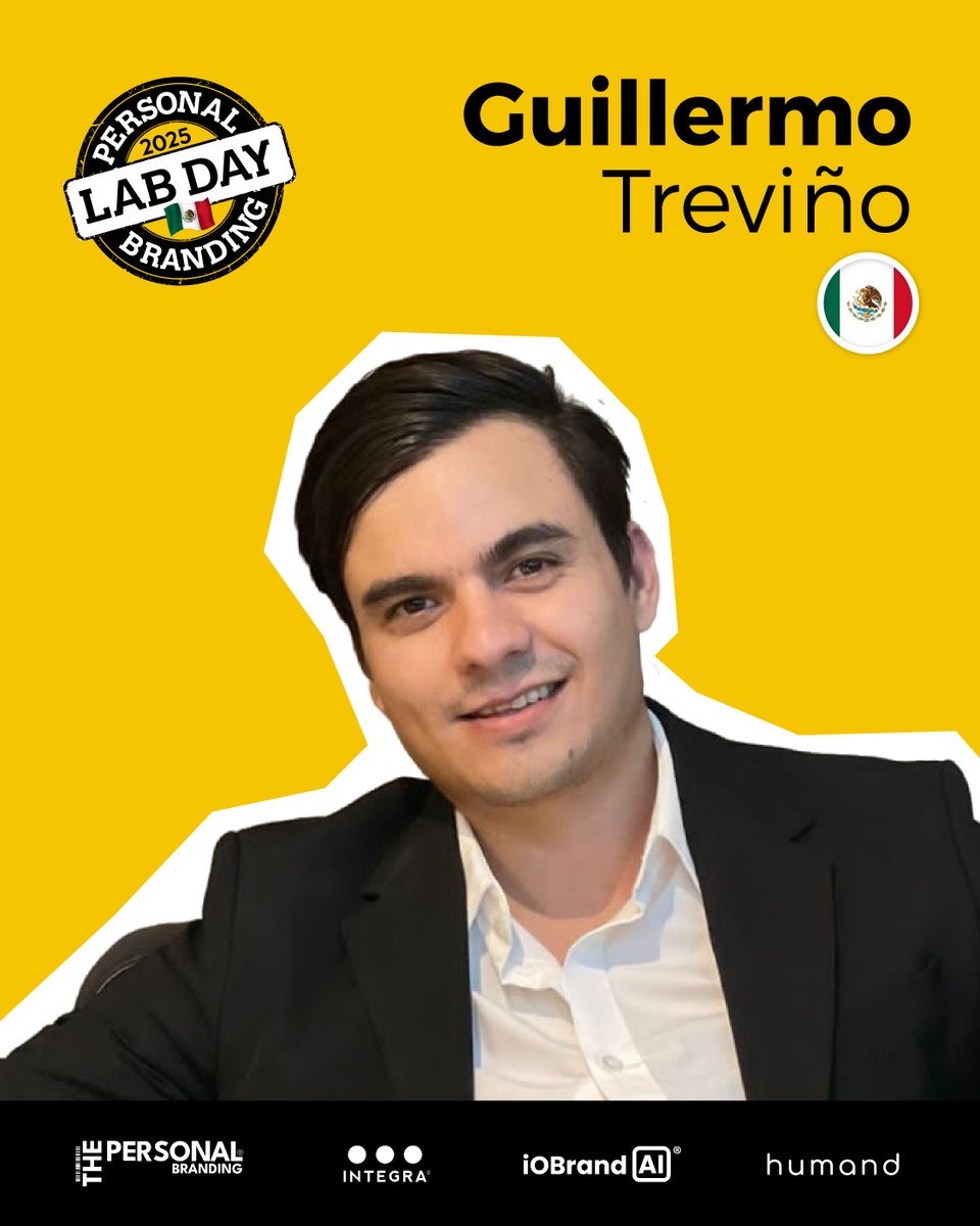 🟡 Guillermo Treviño -CEO, de @SupervisorAI y @Leracom, Founder @Yaydoo estará en #PBLabDay2025.
“El founder como marca: la ventaja injusta de una startup” 
Su visión startup: la credibilidad del founder acelera oportunidades.
📍 CDMX · 21–22 nov 
   personalbrandinglabday.com