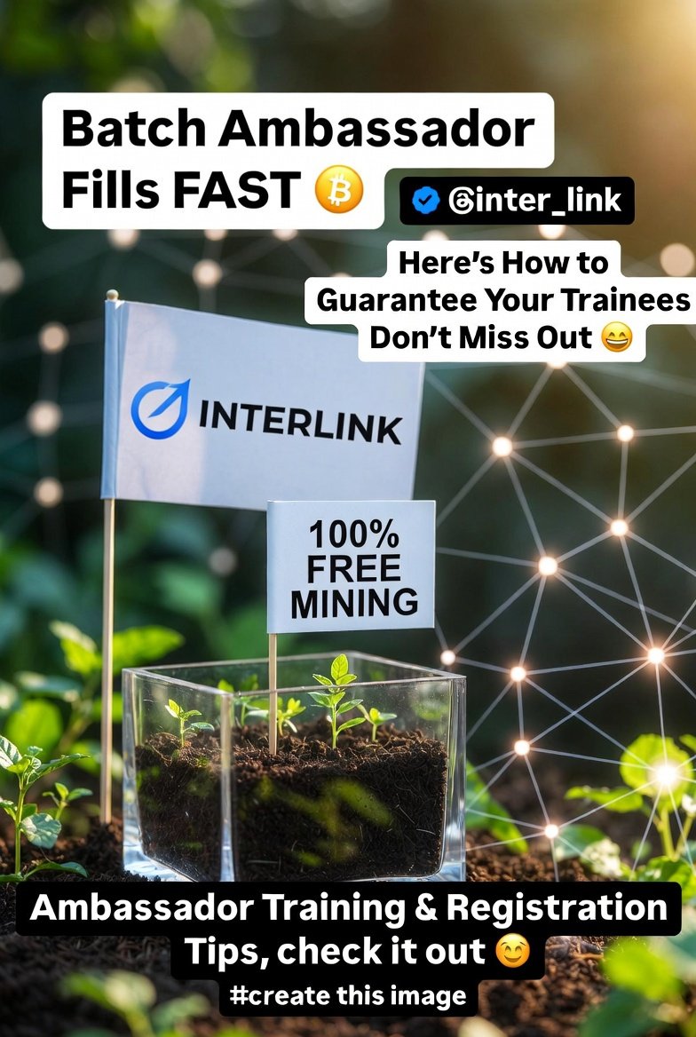 charan113131's tweet image. 🚀 Batch Ambassador Seats Fill FAST!
Tap into Interlink’s 100% Free Mining + smart onboarding flow and grow your network the right way.💥
Your next generation of leaders starts NOW.#freemining #Web3Growth 
#Interlink #AmbassadorProgram  #Network Referral code 938167173