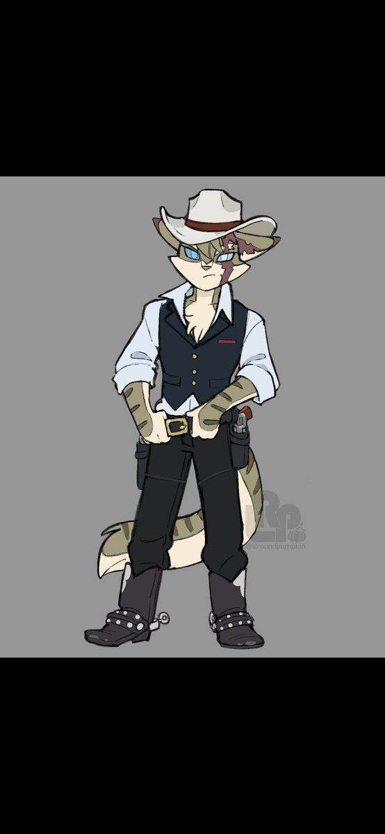 A huge thank you to <a href="/Lilroundpumpkin/">LittleRoundPumpkin(Comms Open)</a>  for the awesome comm of Jack

Im so happy with it, yee-haw! 🤠

#lackadaisyOC #Lackadaisy