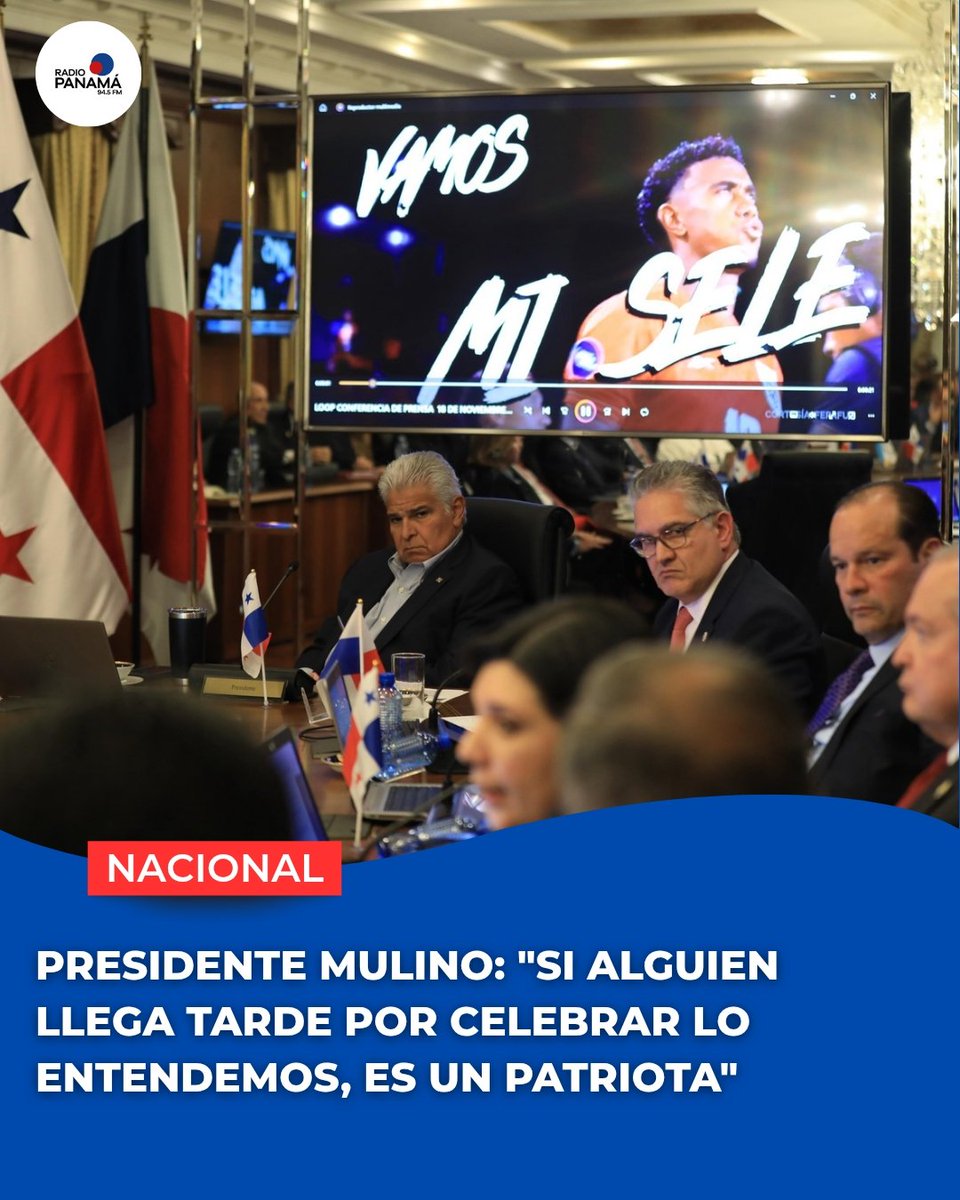 radiopanama's tweet photo. #Nacional | El presidente de la República reaccionó a la victoria de Panamá e hizo un llamado a celebrar “en paz, todos unidos”. Añadió que, si mañana “alguien llega tarde a trabajar, lo entendemos, es un patriota que festejó hasta tarde el orgullo de ser panameño”. Concluyó con un mensaje de entusiasmo: “¡Viva Panamá! ¡Viva la Sele!”.

#radioPanamá