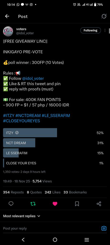 I845s's tweet photo. @idol_voter For #ITZY https://t.co/j76w6MfKCT