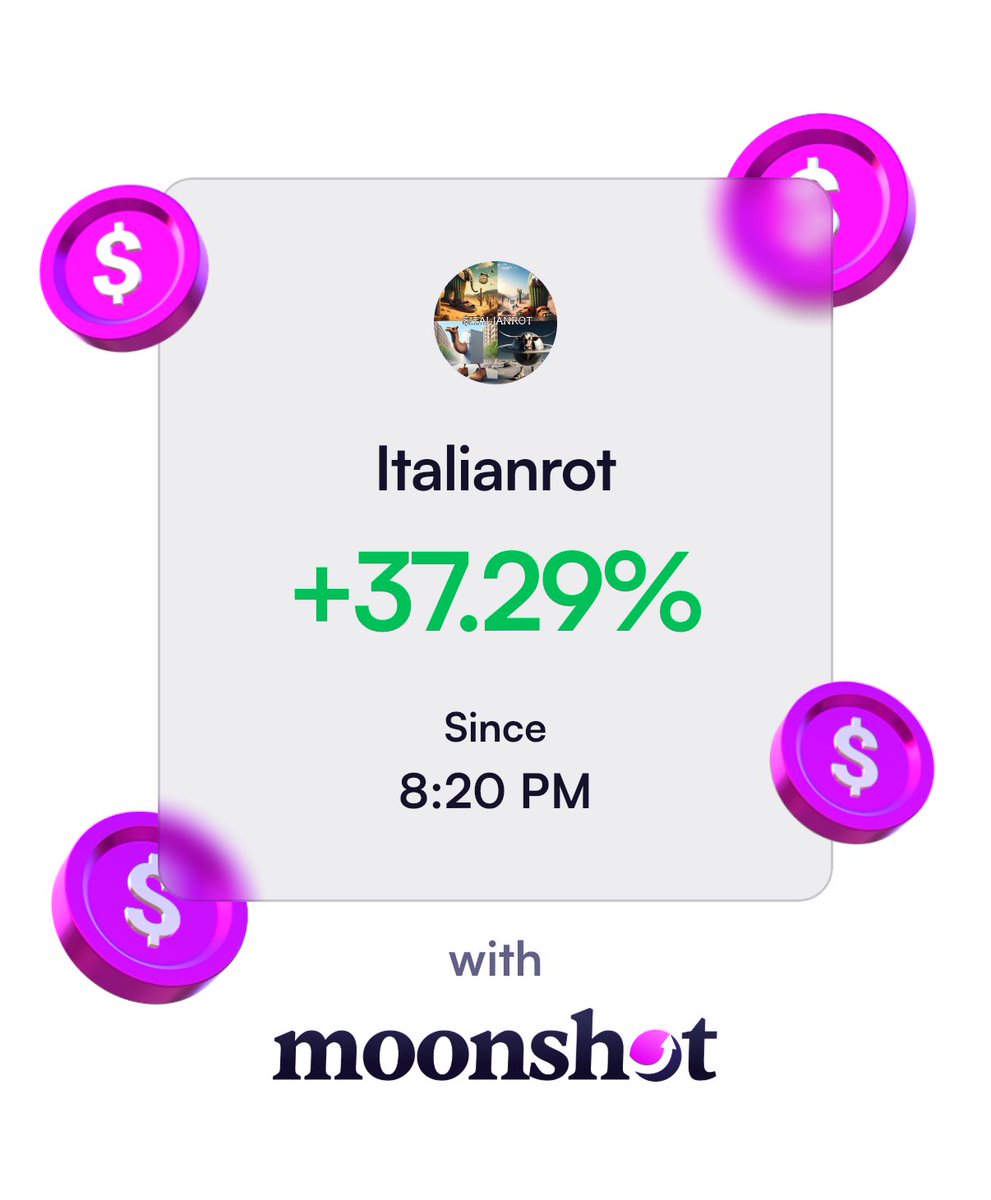 WizardCoin34977's tweet photo. I'm up 37.29% on Moonshot: https://t.co/73N9QZP1jw https://t.co/dxXsdiDoRC