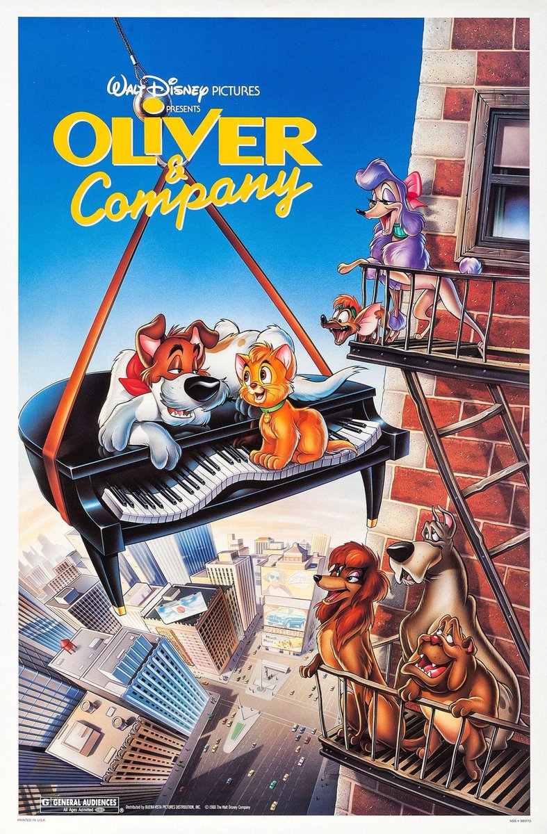 🎬Disney's 'Oliver &amp; Company' premiered in theaters 37 years ago, November 18, 1988