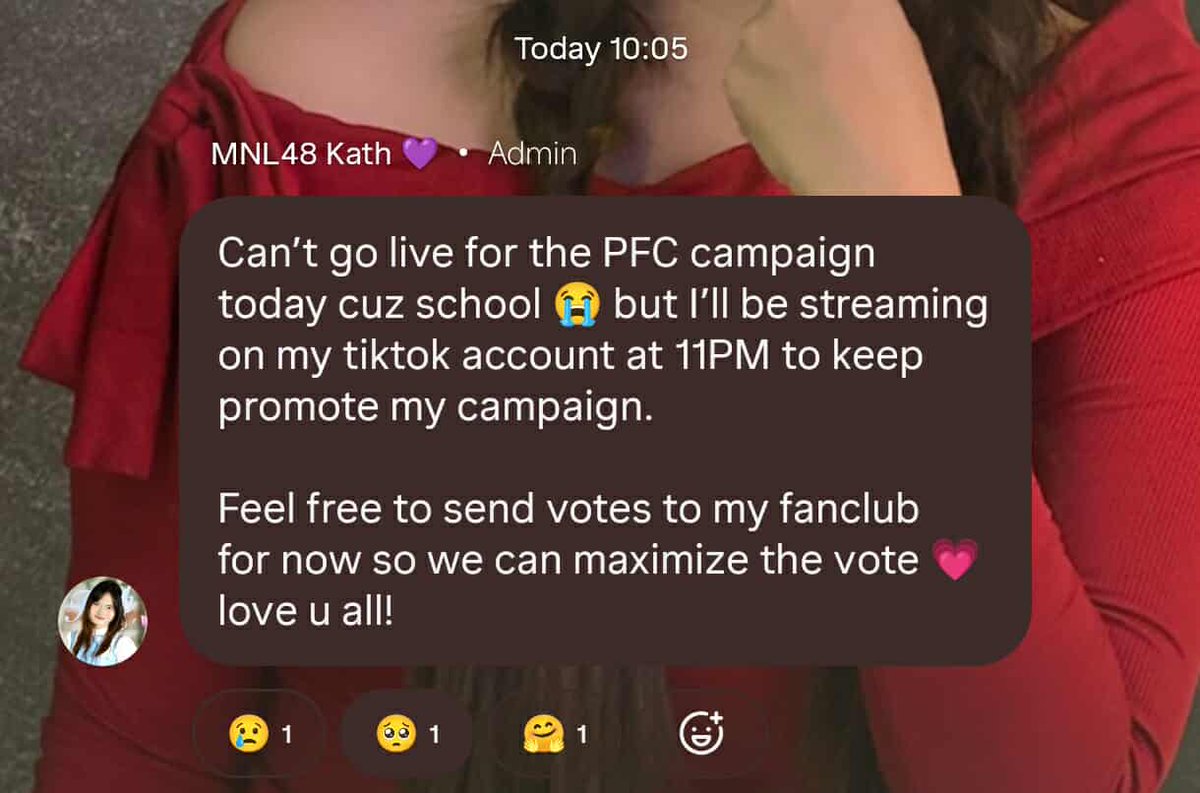 aKATHsukiOFC's tweet photo. MNL48 Kath can't do her last campaign live later at 3 PM due to school matter, but she will go live on her official TikTok at 11 PM to campaign herself!

AKATHSUKI, late game! Feel free to send votes to us via the attached QR codes below to maximize the votes.

#MNL48Kath #MNL48 https://t.co/IGWAsQ45Fj