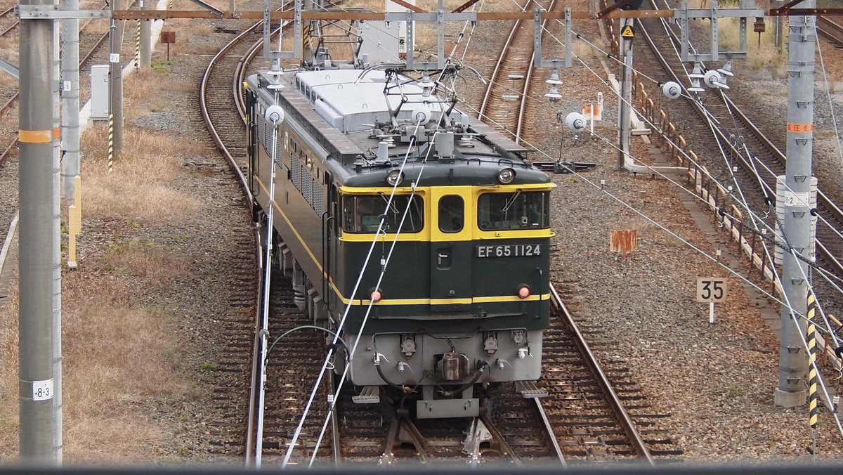 zoomingm7's tweet image. ご近所でのEF65おっかけ(*´∀｀)＊ 
07/11/19（水）単7992レ　梅小路配給
EF65 1124

ムコソにトワ継続嬉しいな

#下関機関区
#PF
#トワイライトカラー
#トワ釜
#ブルトレ世代
#ゆる鐡