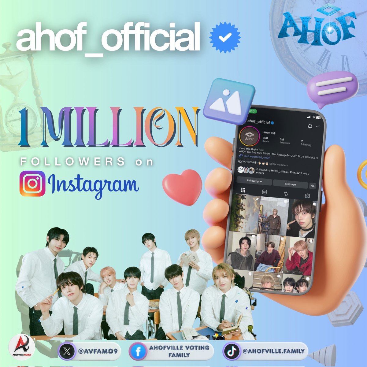 Ahofvillefam's tweet photo. @AHOF_official officially reached 1M followers on Instagram!🫶
#AHOF
#AHOFGlobal
#AHOFWorldwide
#thepassage https://t.co/qBnJj6ZTSG