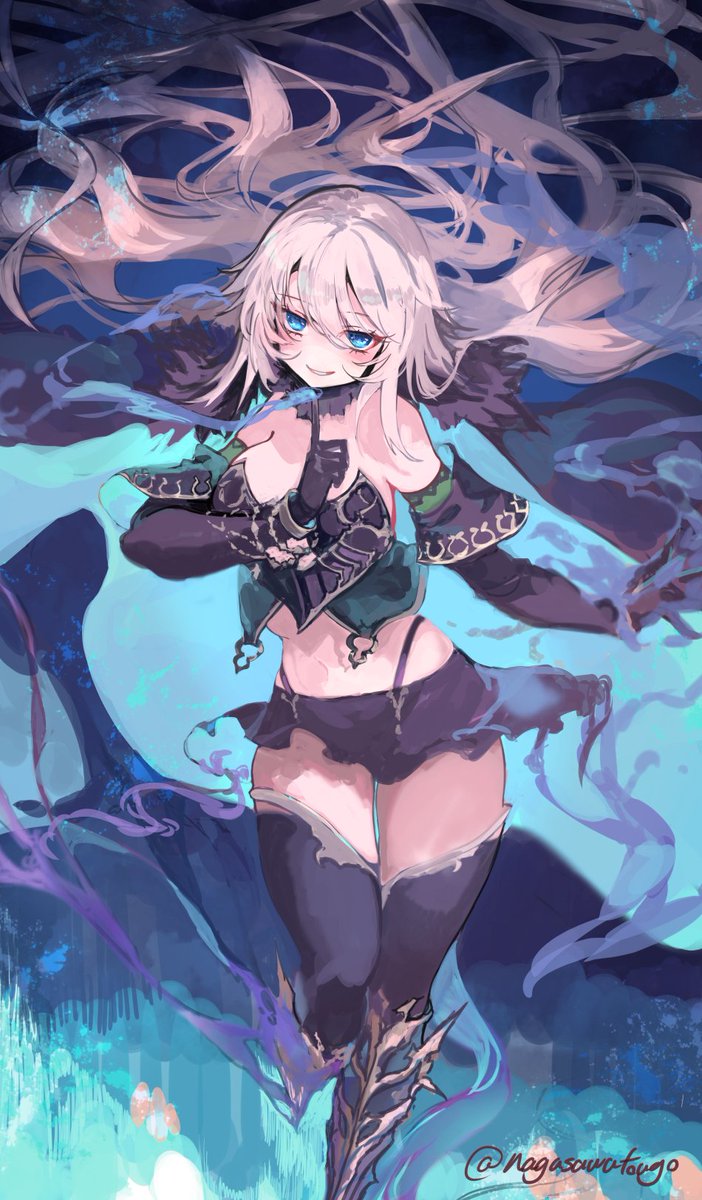 「skebでキャラデザしたモンスター娘 リッチちゃん」|ナガサワ トウゴのイラスト