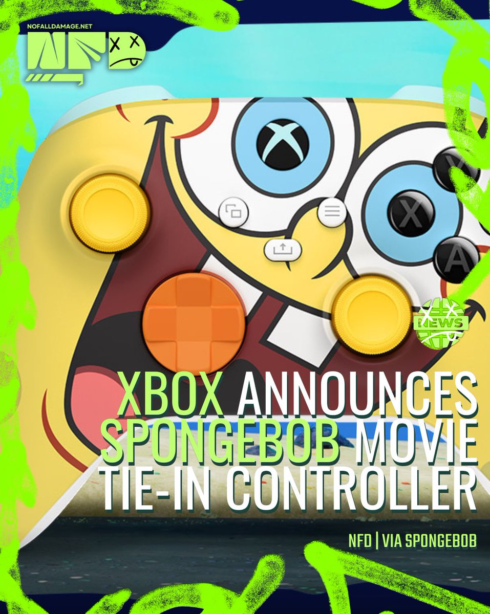 NFDdotnet's tweet image. 🧽🎮 ARE YA READY, KIDS?!
Xbox just revealed a SpongeBob Movie tie-in controller, and it’s pure Bikini Bottom energy.

Would you cop this controller or pass like Squidward? 😂👇

#Xbox #XboxController #SpongeBob #SpongeBobMovie #GamingGear #GamingAccessories #NFD