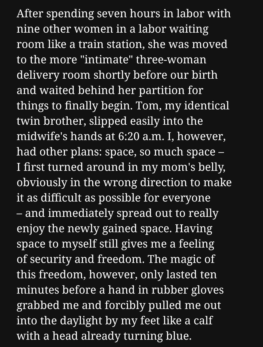 All because bill wanted a little more "freedom" from being squished in the womb with his twin brother lol...though I'm pretty sure they were four weeks early......