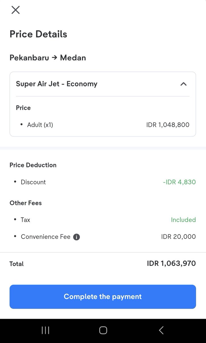 Semi_devil's tweet photo. @tiket saya transaksi Rp.1.059.288 di kenakan fee Rp.50.000,-
Kemudian saya cek ulang rute yg sama dan tanggal yg sama harga nya turun ke Rp.1.048.800, fee kena Rp.20.000,-
Saya cek terakhir kali nya selang bbrp menit harga nya sama Rp.1.048.800, fee nya tidak ada alias 0. https://t.co/uBGOqJZlAO