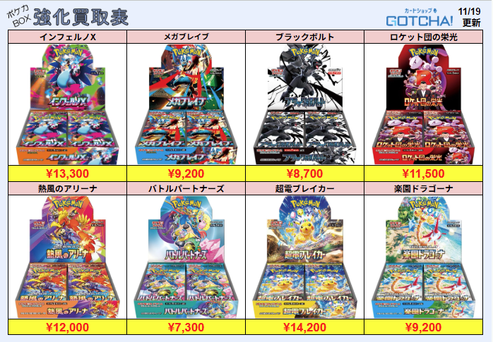 ⏫ポケモンカードBOX 強化買取⏫ 本日のBOX買取の金額です♪? 受付 