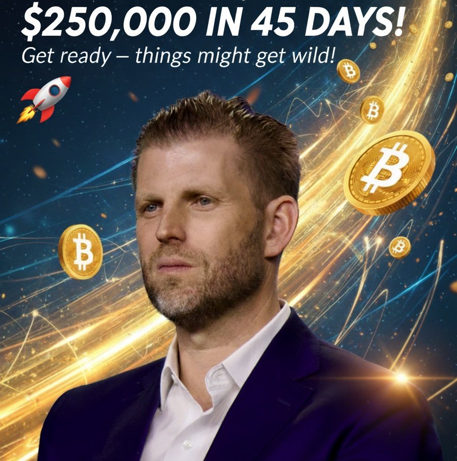 etherpr1's tweet image. 🇺🇸 Billionaire Eric Trump has claimed that Bitcoin could surge to $250,000 within the next 45 days.

Get ready — things might get wild! 🚀