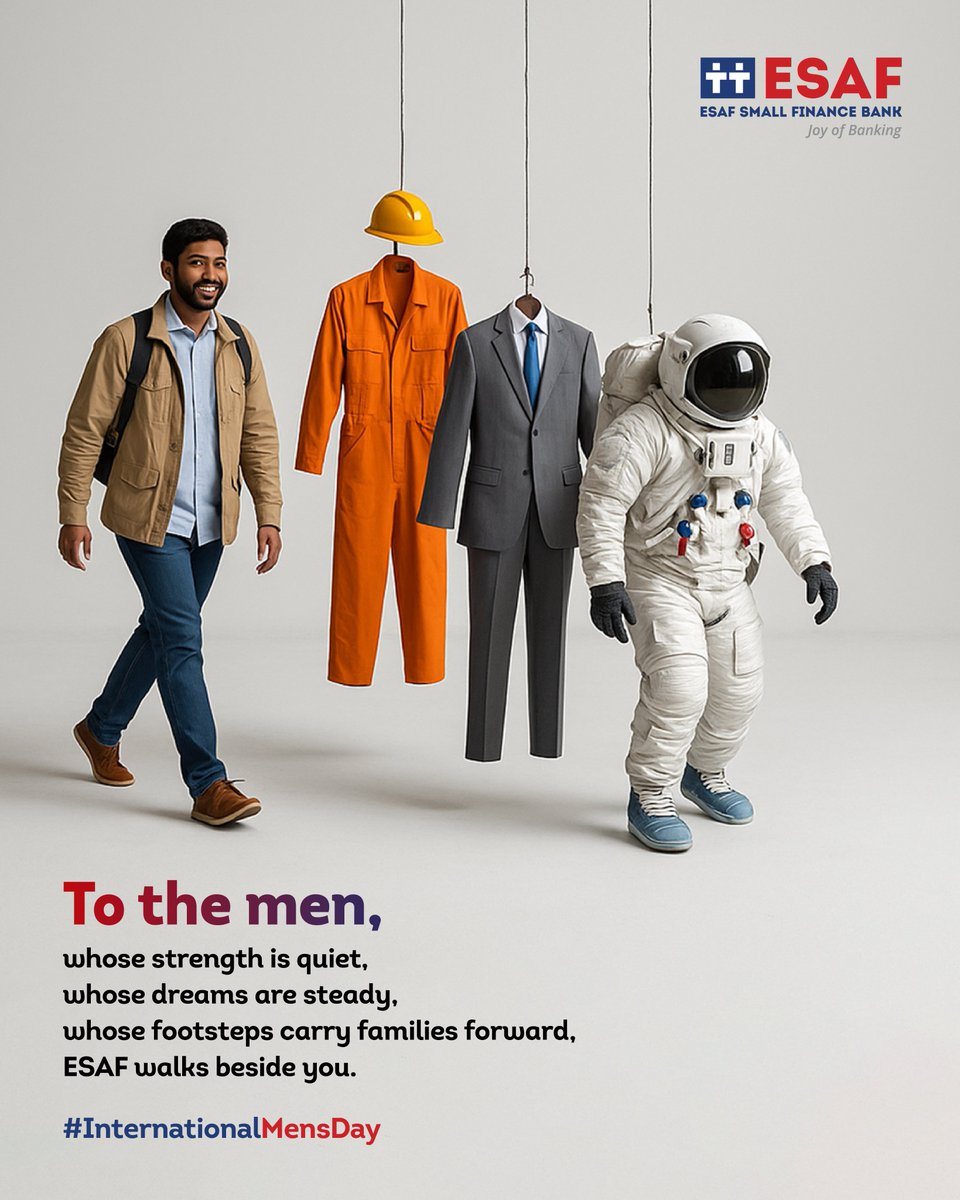To the men who work hard, plan smart,
and move families forward,
ESAF supports you through our accessible and inclusive banking services.

#ESAFBank #InternationalMensDay