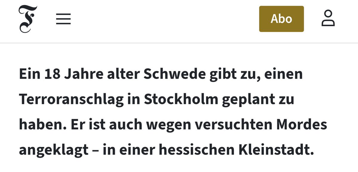 Der 18-jährige Syrer Faris Al Abdullah hat die Vorbereitung eines islamistischen Terroranschlags in Stockholm gestanden.

Er bekam 2018 eine unbefristete Aufenthaltserlaubnis und drei Jahre später den schwedischen Pass.

Deutsche Medien, z. B. die dpa/FAZ oder der