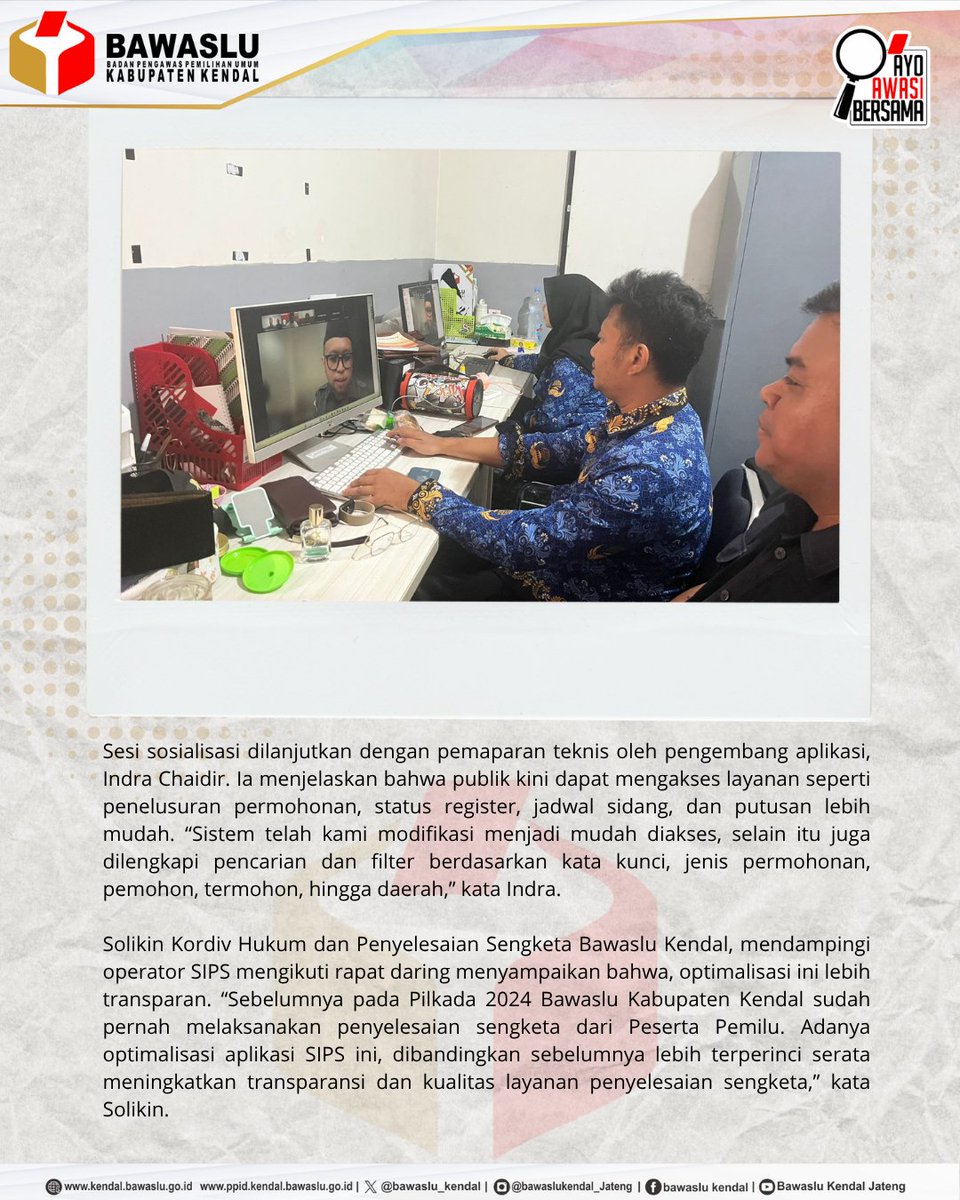 bawaslu_kendal's tweet image. Kendal, Bawaslu – Badan Pengawas Pemilu (Bawaslu) Kabupaten Kendal mengikuti rapat koordinasi melalui zoom yang diselenggarakan oleh Bawaslu RI. 

#AyoAwasiBersama
#BawasluKendal 
#SIPS 
#PenyelesaianSengketa