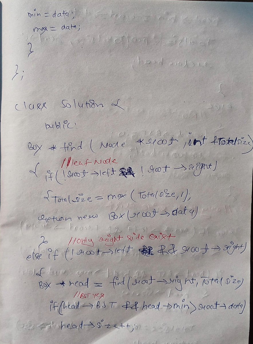 programmersatya's tweet image. 💡 Day 34 of #100DaysOfDSA 
 
✅  Largest Binary Search Tree 

I’m currently learning Data Structures &amp;amp; Algorithms in C++ from the CoderArmy YouTube channel with Rohit Negi brother — an amazing mentor 
#100DaysOfCode #DSA