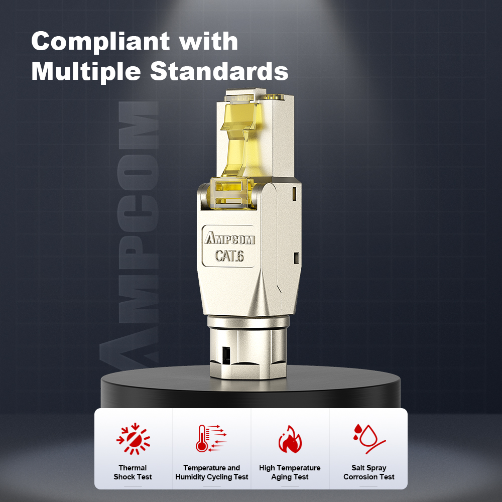 ampcom_official's tweet image. ⚡ Cat6+ Shielded Tool-Free RJ45
💛50μ gold pins &amp;amp; precision PCB
🚀High-speed transmission
🔩Aluminum + eco-friendly PC
🔁≥20 crimps &amp;amp; ≥750 plugs/unplugs
🧵Fits 22-26AWG cables
Fast, tough, and ready to plug in! ⚡
#Cat6 #ShieldedRJ45 #ToolFree #FastNetwork      #ampcom