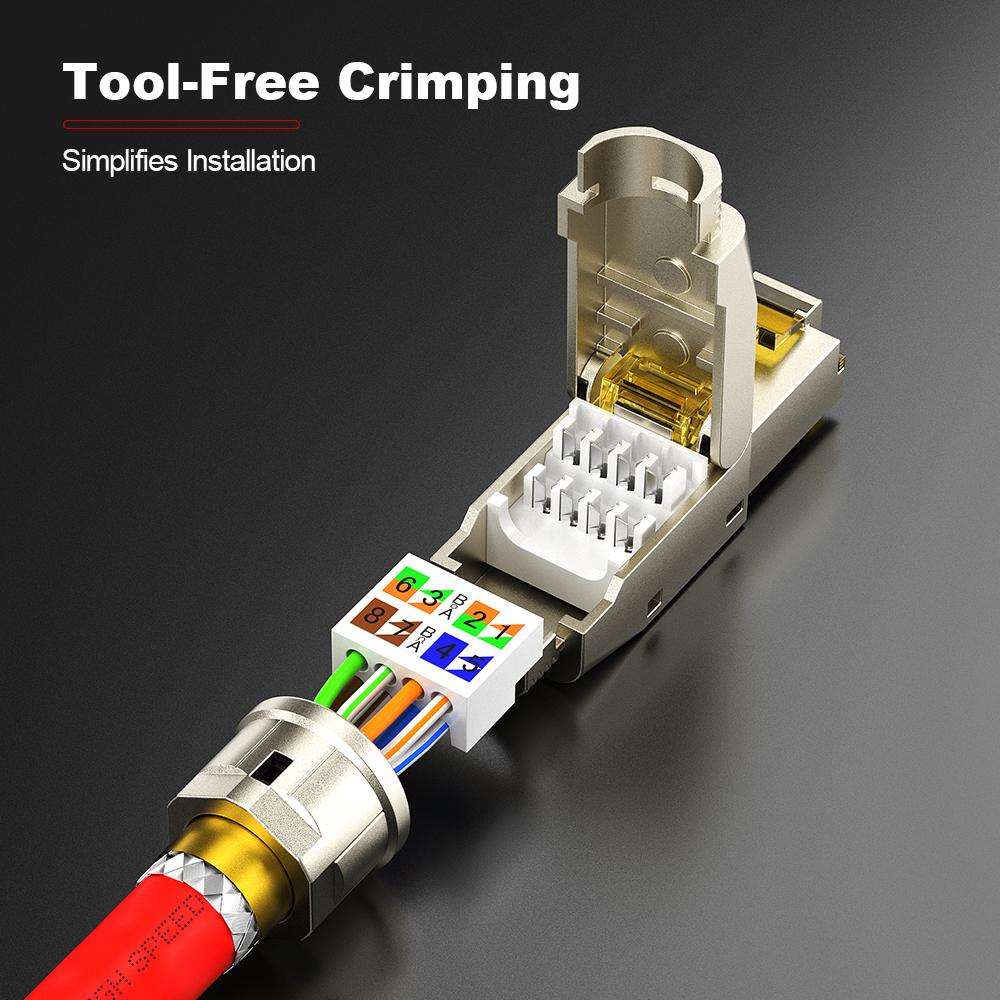 ampcom_official's tweet image. ⚡ Cat6+ Shielded Tool-Free RJ45
💛50μ gold pins &amp;amp; precision PCB
🚀High-speed transmission
🔩Aluminum + eco-friendly PC
🔁≥20 crimps &amp;amp; ≥750 plugs/unplugs
🧵Fits 22-26AWG cables
Fast, tough, and ready to plug in! ⚡
#Cat6 #ShieldedRJ45 #ToolFree #FastNetwork      #ampcom
