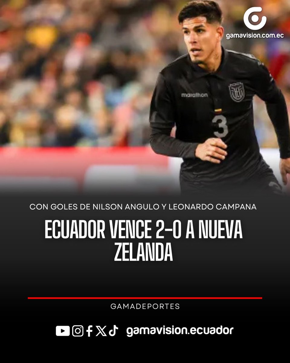 #GamaDeportes | ‘La Tri’ ganó 2-0 a Nueva Zelanda en el último amistoso FIFA del 2025. 

Tras tres empates con USA, México y Canadá, hoy Nilson Angulo y Leonardo Campana le dieron la victoria a Ecuador.

#latri #amistoso #fifa #ecuador