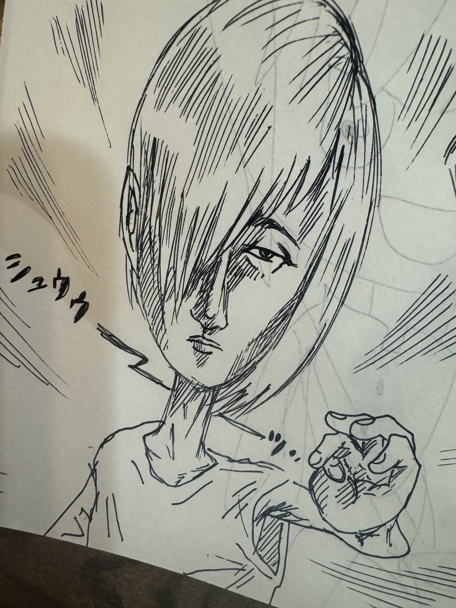 Shinjikenji's tweet photo. 長男のマンガのキャラを本気で模写してマウントを取る父 https://t.co/S6dvF3tbaK
