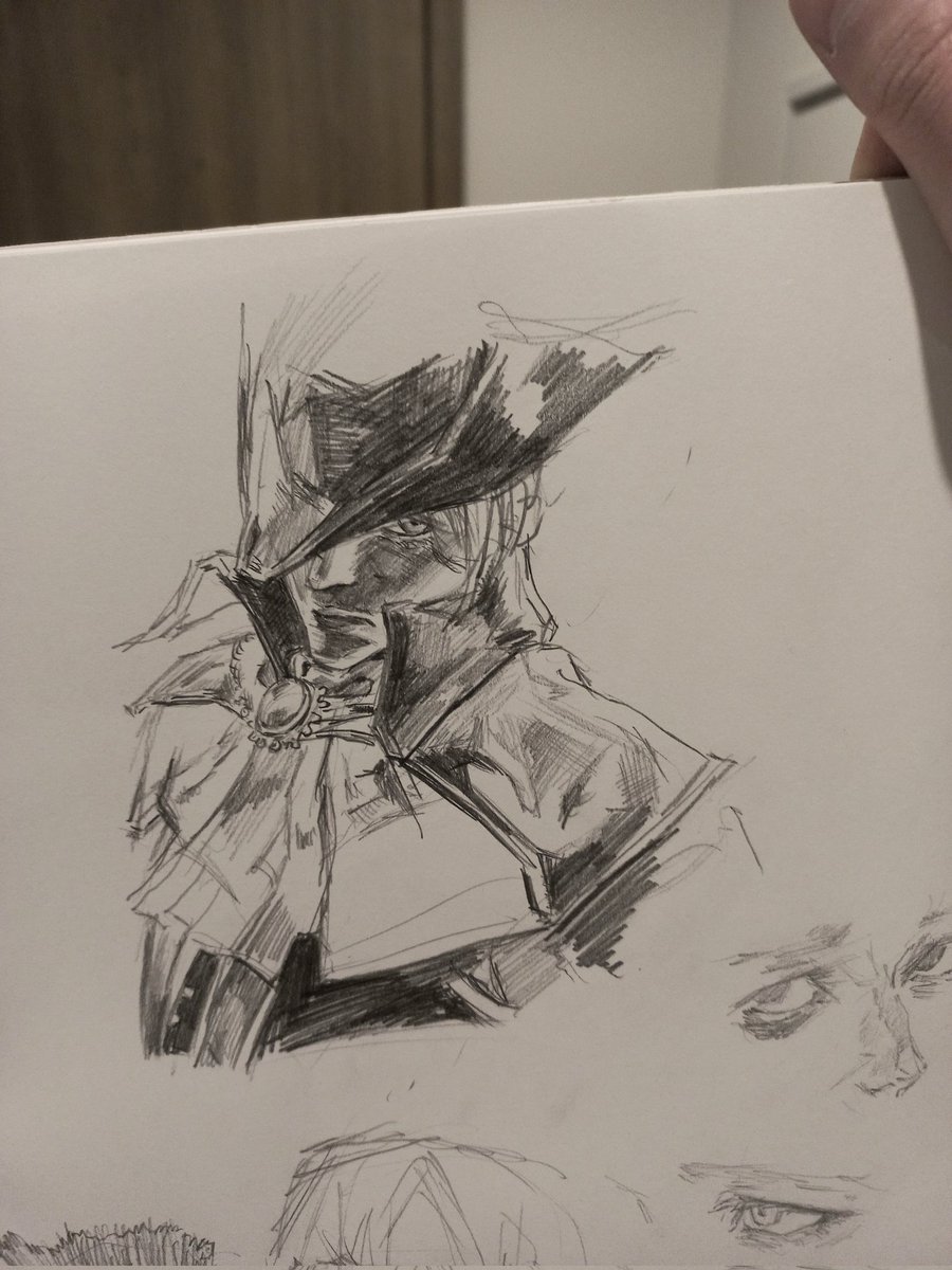 Taye1324's tweet photo. Lady Maria sketch during lecture 
#Bloodborne https://t.co/OKSch5WbaW