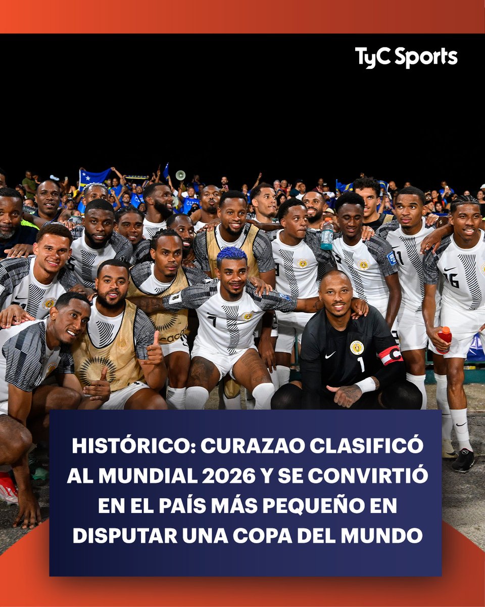 🇨🇼🏆 ¡HISTÓRICO: CURAZAO JUGARÁ EL MUNDIAL 2026!

Tras igualar 0-0 ante Jamaica, el combinado curazoleño clasificó por primera vez en su historia a la Copa del Mundo. Con una población de 156 mil habitantes, se convirtió en el país menos poblado en disputar un Mundial.