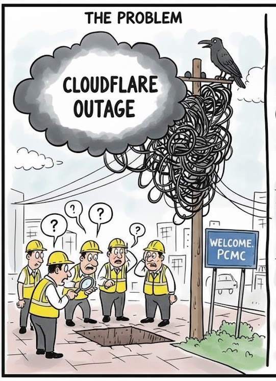 #cloudflare चा #globaloutage जर #smart #PCMC मध्ये झाला असता तर कदाचित हे सगळं सरळ सुरळीत करायला थोडा वेळ नक्कीच गेला असता. #Pune #viralpost