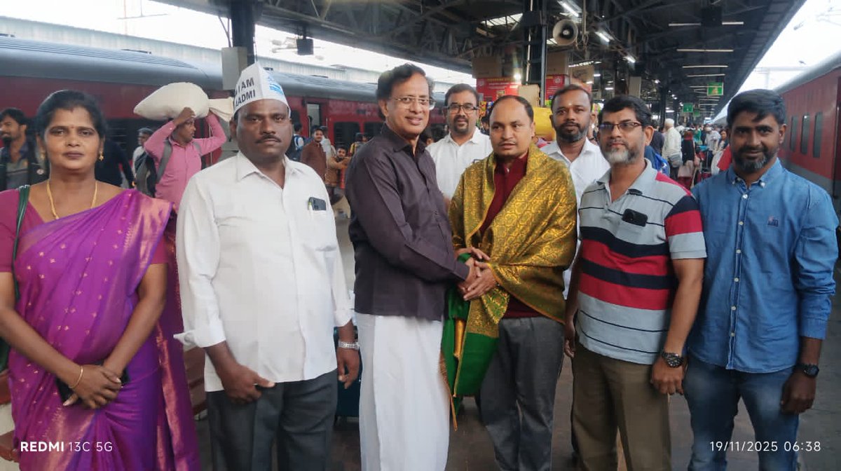 AAPTN's tweet image. Aam Aadmi Party Tamil Nadu extended a grand reception to Tamilnadu State Incharge Pankaj Singh ji