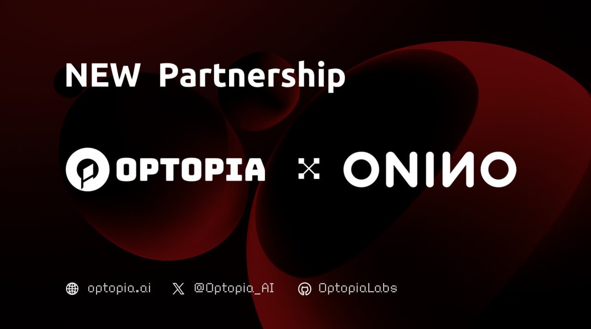 Optopia_AI's tweet image. Thrilled to announce our partnership with @onino_io, a regulated infrastructure platform enabling ERC-3643-based compliant asset tokenization for banks and institutions across the EU and beyond.

With Optopia’s intent-centric, AI-driven Layer2, Onino gains a powerful environment…