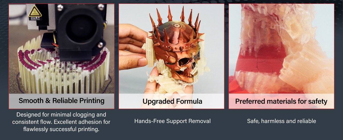 RepRapper3D's tweet image. Don&apos;t Worry Supporting Problem Anymore
amazon.com/dp/B0FN75PTM4
#pva #pvafilament #watersolublefilament #suportmaterial #filament #3dfilament #3dprinting #3dprinted