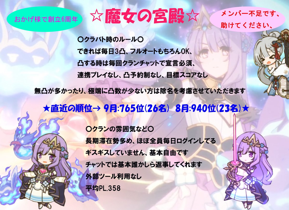 329yakiiMo's tweet photo. #プリコネクラメン募集 
 #プリコネRクラメン募集
#プリコネクランメンバー募集
#プリコネRクランメンバー募集 
#プリコネ
#プリコネR 
再掲
いつも拡散いただきありがとうございます
現在4名様募集中でございます。
ご検討どうかよろしくお願い致します。 https://t.co/2nuegRxhZU