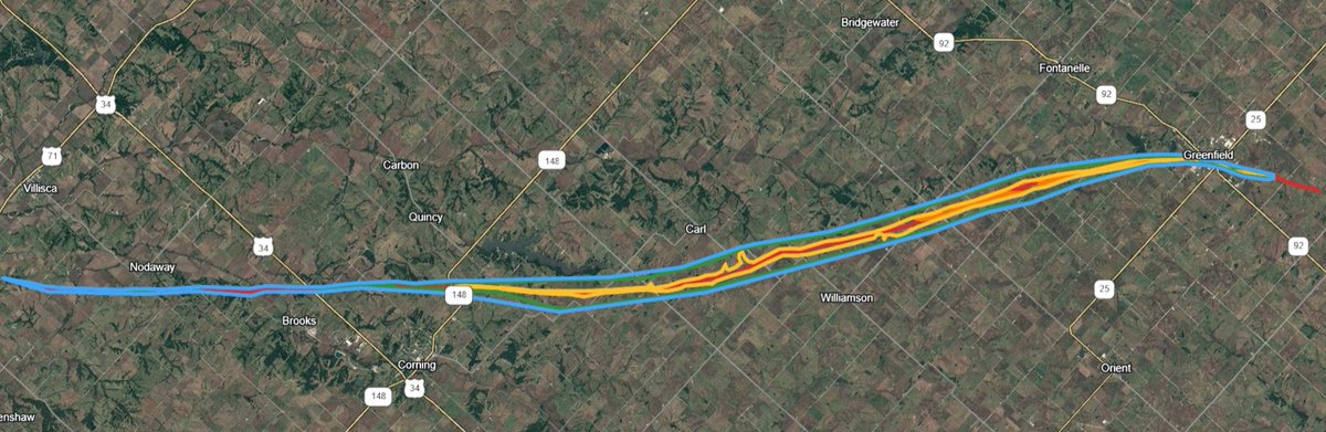 ATWChasing's tweet image. Here are some damage polygons I did of the Greenfield, Iowa EF4 from last year. I&apos;m planning to make this into a big project and my first video.