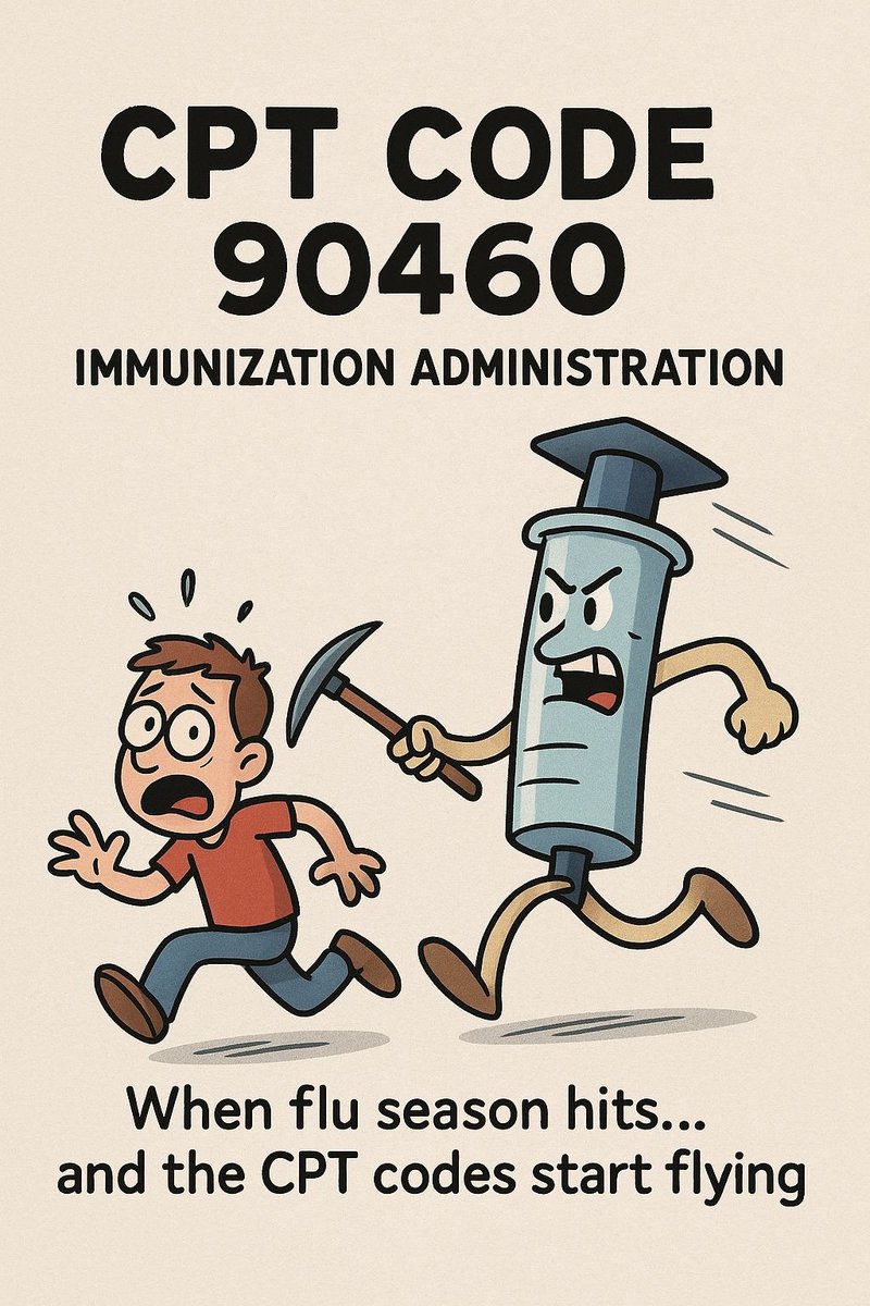 osi_medcoding's tweet image. CPT 90460: Chasing patients so you don’t have to.

#MedicalCoding #CPT90460 #CodingHumor #CoderLife #MedicalBilling #HealthcareHumor #FluSeason #ImmunizationAdmin #CodeStormers