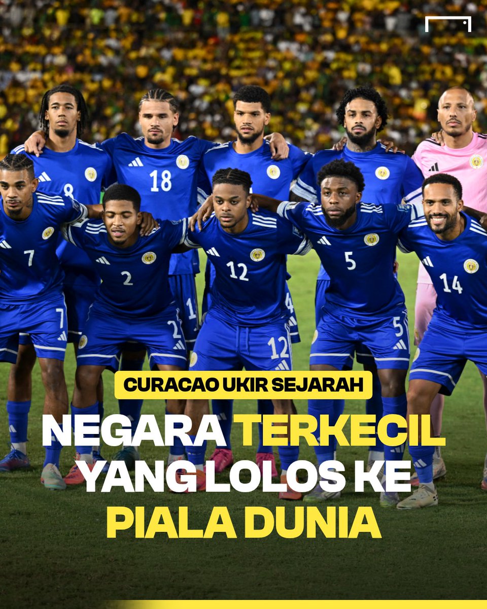 GOAL_ID's tweet image. Curacao menorehkan sejarah sebagai negara terkecil yang menembus putaran final Piala Dunia setelah menahan tuan rumah Jamaika 0-0 pada laga terakhir grup kualifikasi zona CONCACAF.

Dengan luas cuma 444 kilometer persegi dan penduduk sekitar 156 ribu, negara yang menjadi bagian…