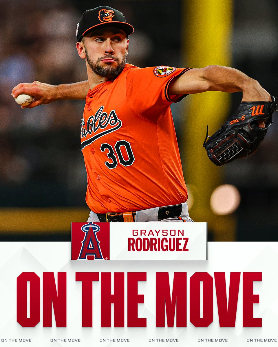 MLB's tweet image. The Orioles have acquired OF Taylor Ward from the Angels for RHP Grayson Rodriguez.