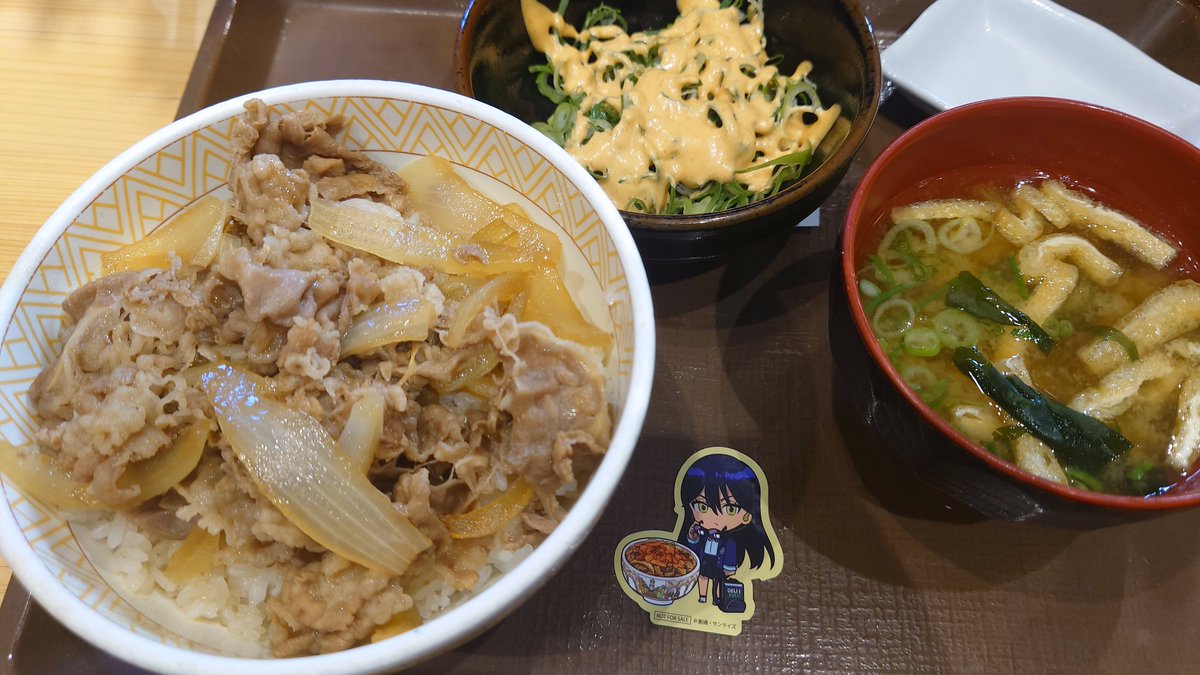 GUNDAMジークアクスコラボをやっているので、10年ぶりぐらいですき家