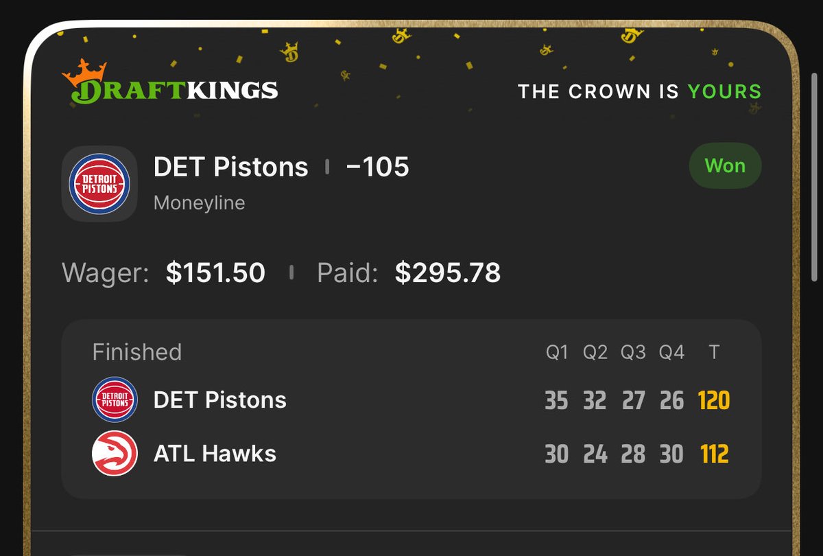 agentcnote's tweet image. Nice cash with Pistons W! ✅💰
LFG! 💪 #CoryLive
