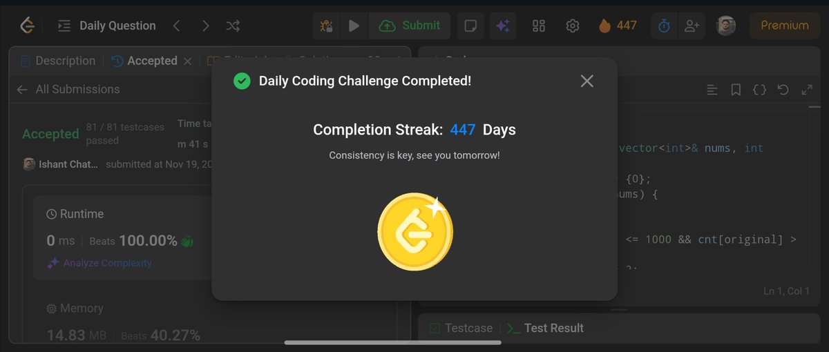 imIchaturvedi's tweet image. Day-339 #potd 🌟                                                         

2154. Keep Multiplying Found Values by Two✅
#365DaysOfLeetCode