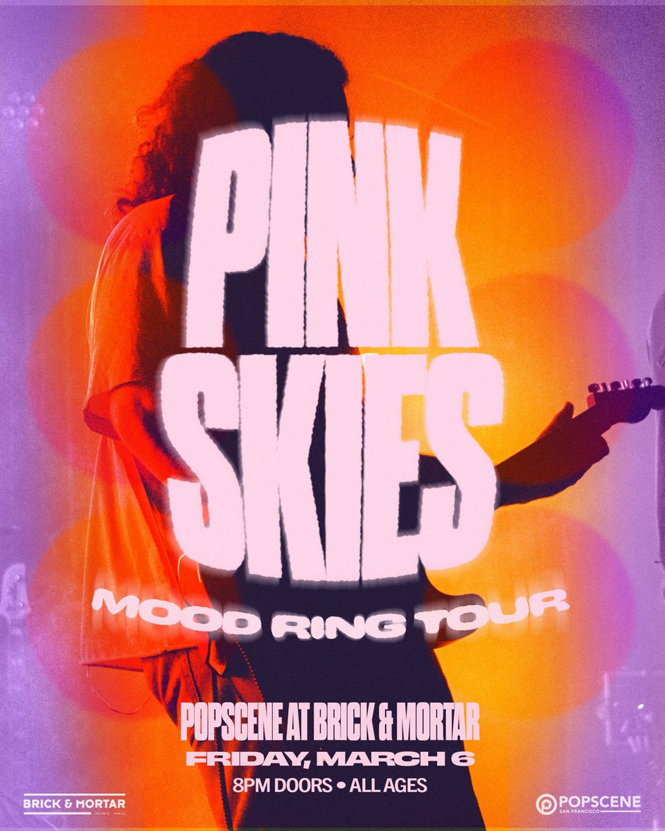 popsceneSF's tweet photo. NEW POPSCENE SHOW JUST ANNOUNCED 🚨

Oakland genre-bending, indie, psych-rock, dream-pop artist now based in LA returns to the Bay Area....

PINK SKIES
Friday, 3/6
@BrickMortarSF 
8pm/all ages

@pinkskiesmusic 

TIX ON SALE THIS FRIDAY, 11/21 AT 10AM 🎟️

https://t.co/coJ2S8Qmvo https://t.co/cdo8IBt9kH